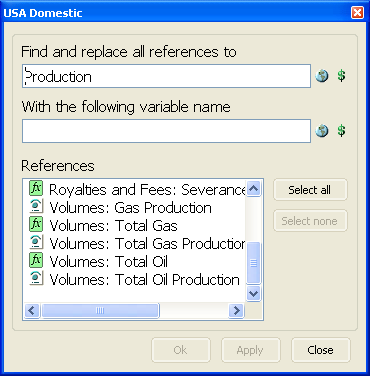 Replace Econ Variable Names window